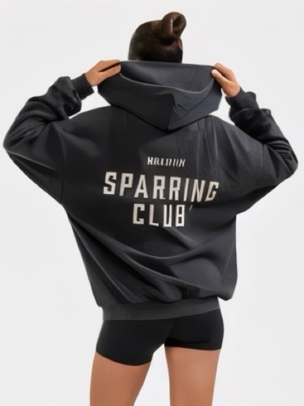 Boxraw Black Oversized Hoodie, French Terry Women's Pullover XL NWT - Picture 9 of 10